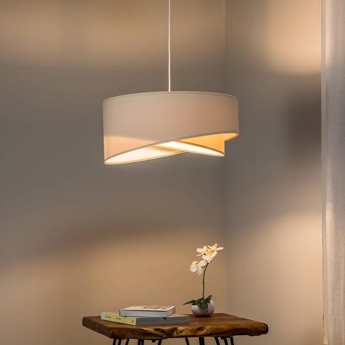 Maco Design Hanglamp Vivien, tweekleurig, beige/wit