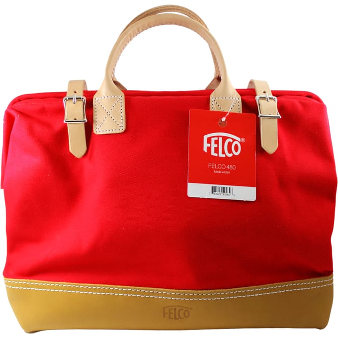 FELCO 480 Multifunctionele Tuintas Van Rood Canvas Met Leren Details