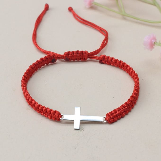 VANDAAG VERZONDEN - Armband - Kruis - Christelijk - Handmade - Rood
