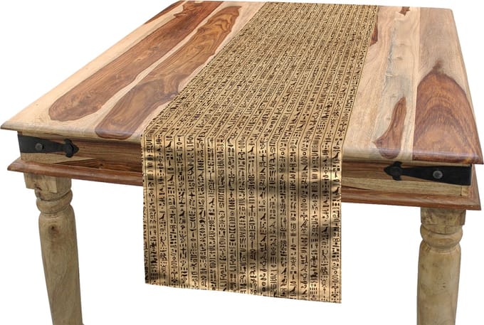 New Bed Egyptisch Oude hiërogliefen Accent Rechthoekige Tafelrunner, 40cm x 180cm