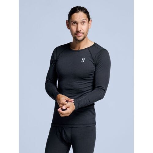 Poederbaas Thermoshirt Merinowol - Heren - Zwart - Maat S