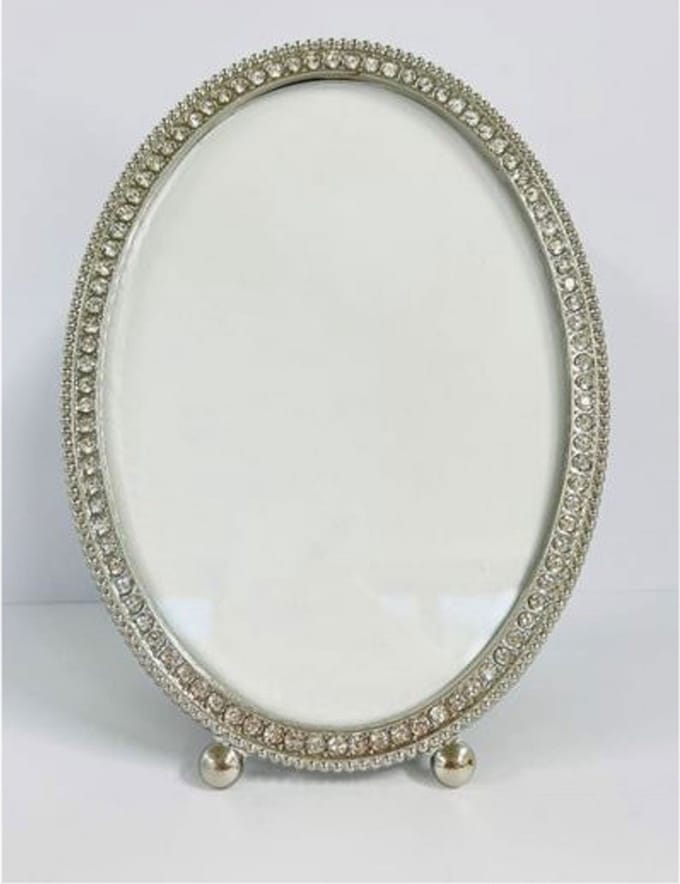 Meander - Fotolijst - Ovaal - Strass - Zilver - 13 x 18 cm