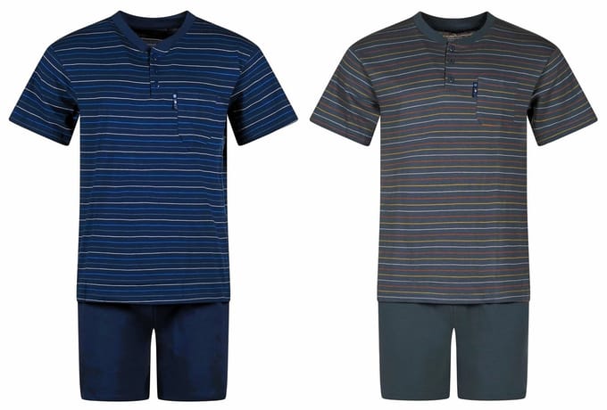 Outfitter - Heren shortama's - Katoen - Gestreept - Duo voordeelpack - Maat M