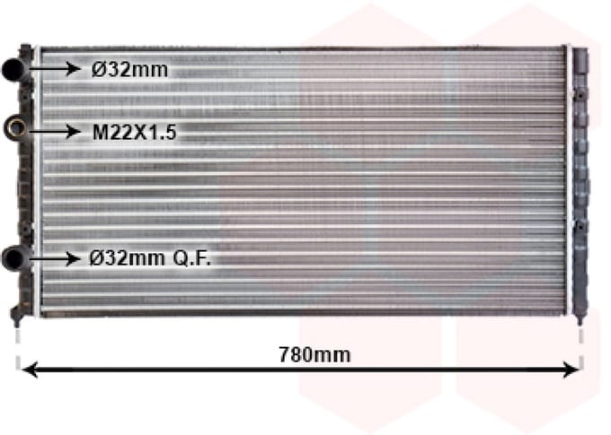Van Wezel - RADIATOR VOOR VW PASSAT B3 1988-1993 3A0121253C
