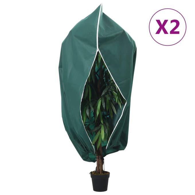 vidaXL - Plantenhoezen - met - ritssluiting - 2 - st - 70 - g/m² - 1x1,55 - m