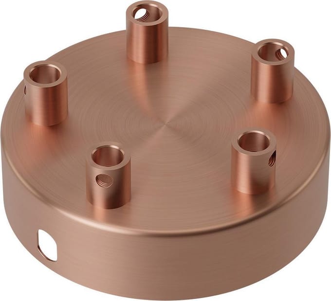 Calex plafondkap 5 snoeren - Ø10 cm - metaal - koper mat - rond