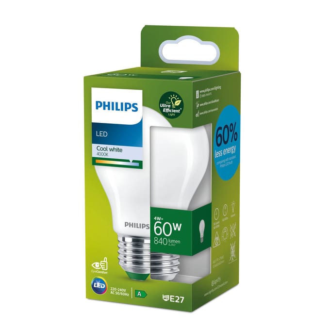 Philips Ultra Efficient LED lamp Mat - 60 W - E27 - Koelwit licht