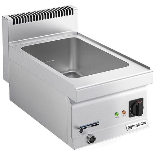 GGM Gastro Elektro Bain-Marie - 1,2 kW - 1x GN 1/1 oder 2x GN 1/2 Zilver