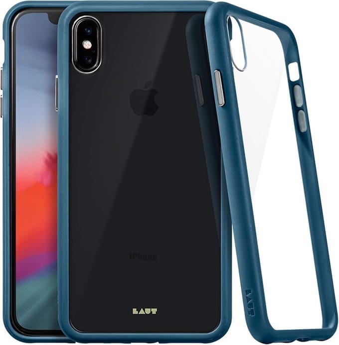 LAUT - Accents iPhone XS Max Hoesje | donkerblauw/transparant