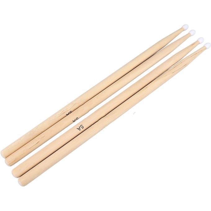 2 Paar Drumstokken Esdoornhout Multifunctioneel 5A Drumstokken voor Oefening Optreden Beginners beige