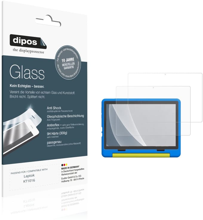 dipos – 2x Matte Pantserfolie geschikt voor Laptok KT1016 | 9H Screenprotector