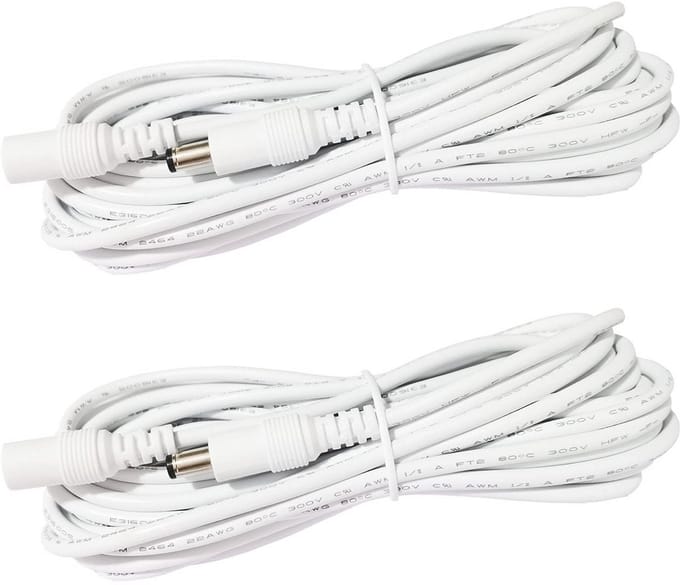 Verlengkabel 1 m DC 12 V 2 stuks 5,5 mm x 2,1 mm voor ledstrip en CCTV