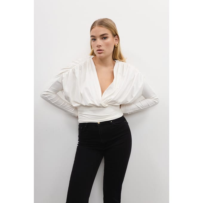 VIVEH Salvia Top Coconut Milk Größe: 42 | Longsleeves Outlet | Damen