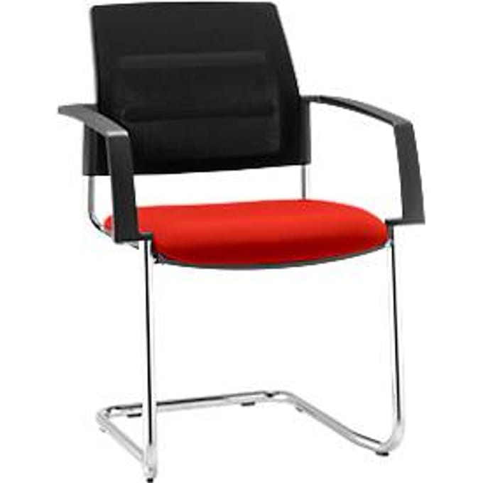 Sledestoel SSI Proline Visit P2 - ergonomisch - rug polyester zwart - rood - Schäfer Shop Select