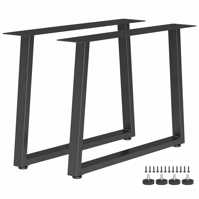 HOMCOM - Tafel met poten - Staal - 60 x 10 x 43 cm - Zwart