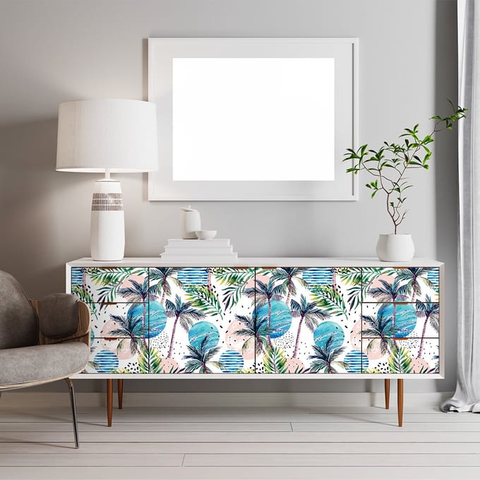 Takaroa sticker met tropisch meubelmotief, 40 x 60 cm