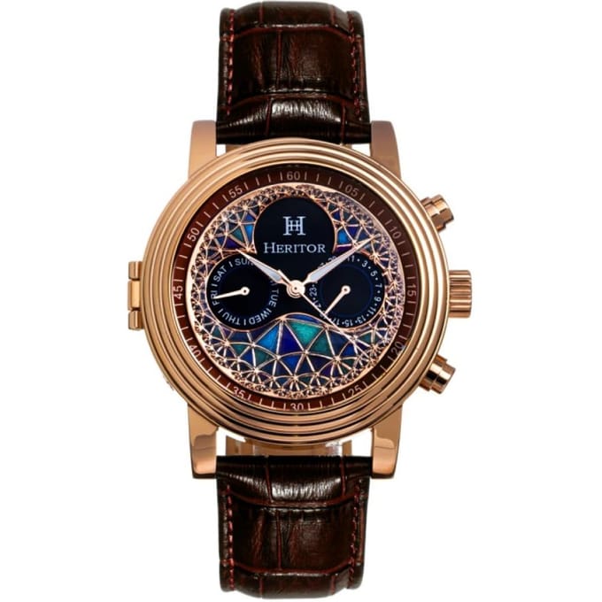 Heritor Automatisch Legacy horloge met leren bandje met dag/datum