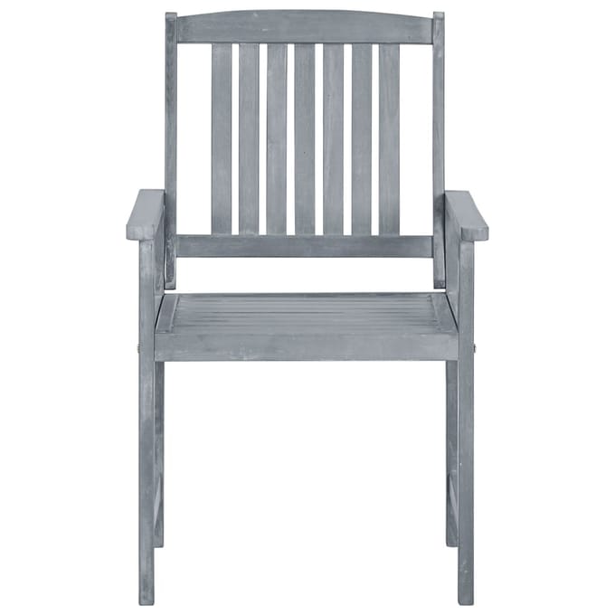 vidaXL - Tuinstoelen - 8 - st - massief - acaciahout - grijs