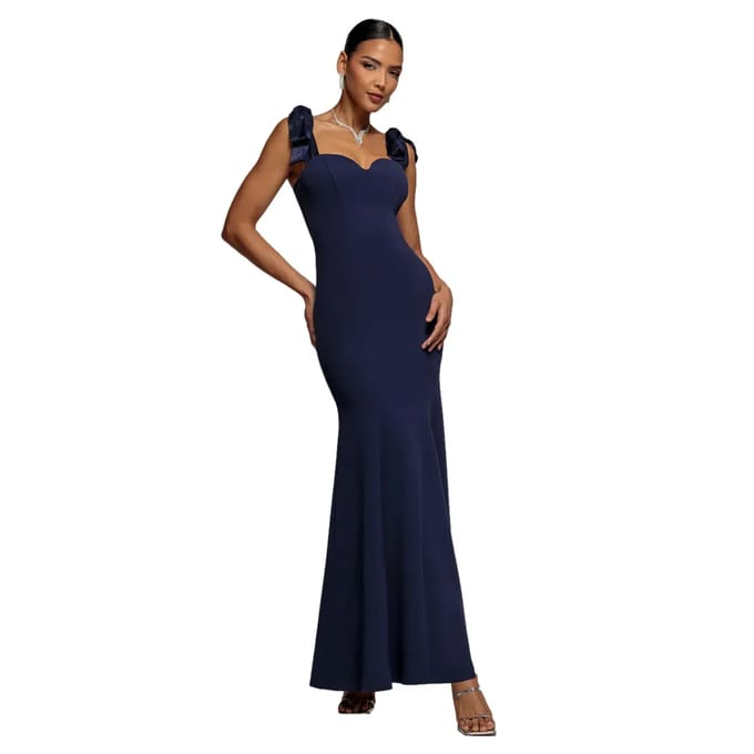 Satijnen velours jurk dames Goddiva Maxi