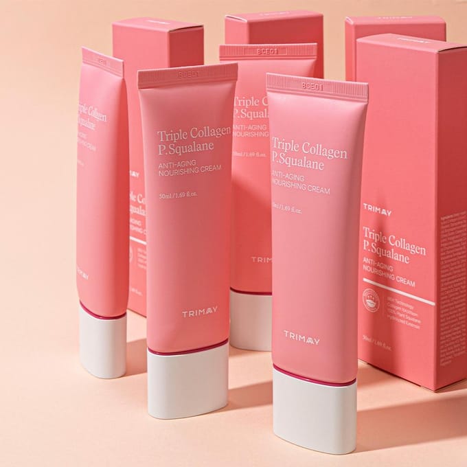 Trimay Triple Collagen P.Squalane Anti-Aging Voedende Crème pink