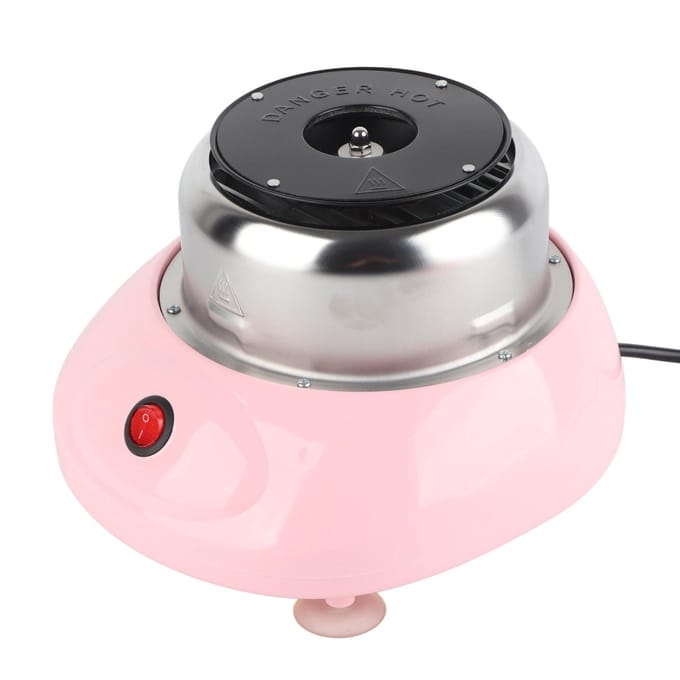 Machine à barbe à papa entièrement automatique, idéale pour les fêtes, les cadeaux de Noël, rose white
