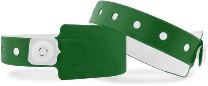 CombiCraft blanco vinyl polsbandjes groen 250 x 26 mm - 100 stuks