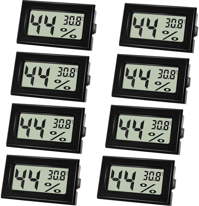 8 stuks digitale binnen thermometer en luchtvochtigheidsmeter set - compact en helder display