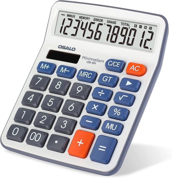 Desktop Calculator met Grote Toetsen en Helder LCD Scherm - Ideaal voor Kantoor en Studie