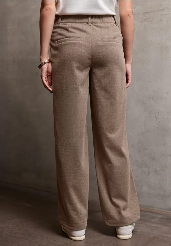 Gemêleerde broek met rechte leg