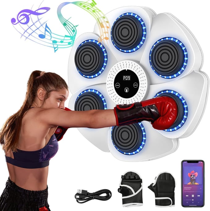 Jently boxing machine - muzikale boxmachine - 9 snelheden - volwassenen/kinderen - wit