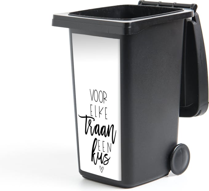 Container sticker Get well soon - Quotes - Zwart - Kus - 44x98 cm - Kliko sticker