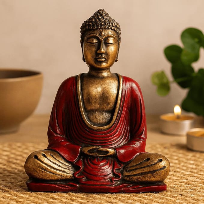 Rood & Gouden Boeddha - Medium
