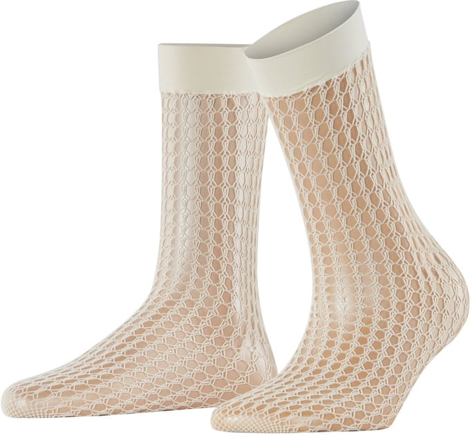 FALKE Wicker Game transparent materiaal transparent Sokken dames wit - maat ONESIZE