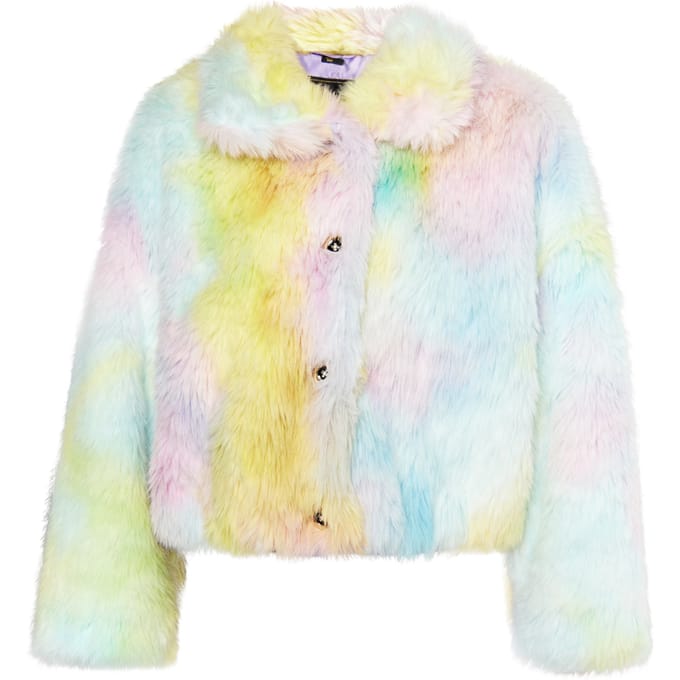 Faina Blouson van namaakbont Dames regenboog