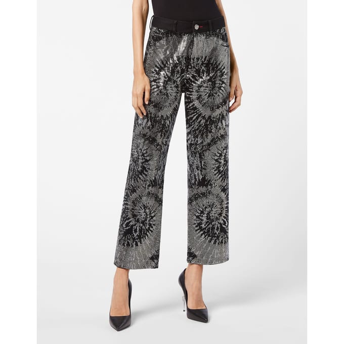Jeans Met Hoge Taille Tie Dye