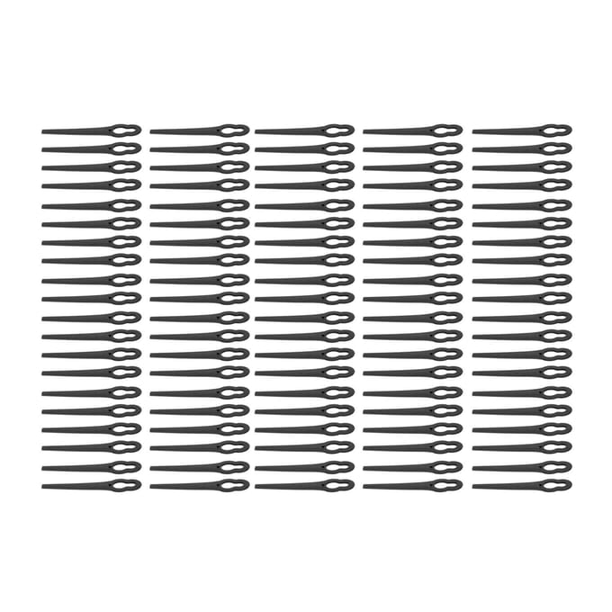 Lot de 100 lames de coupe en plastique pour coupe-herbe, accessoires de remplacement pour outils d'élagage manuel, noir