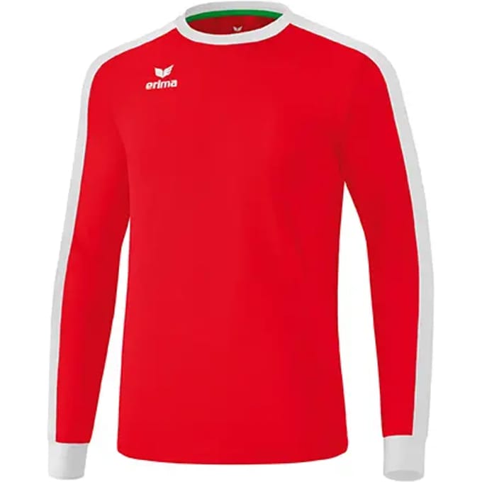 Erima Retro Star Voetbalshirt Lange Mouw Kinderen - Wit / Rood | Maat: 152
