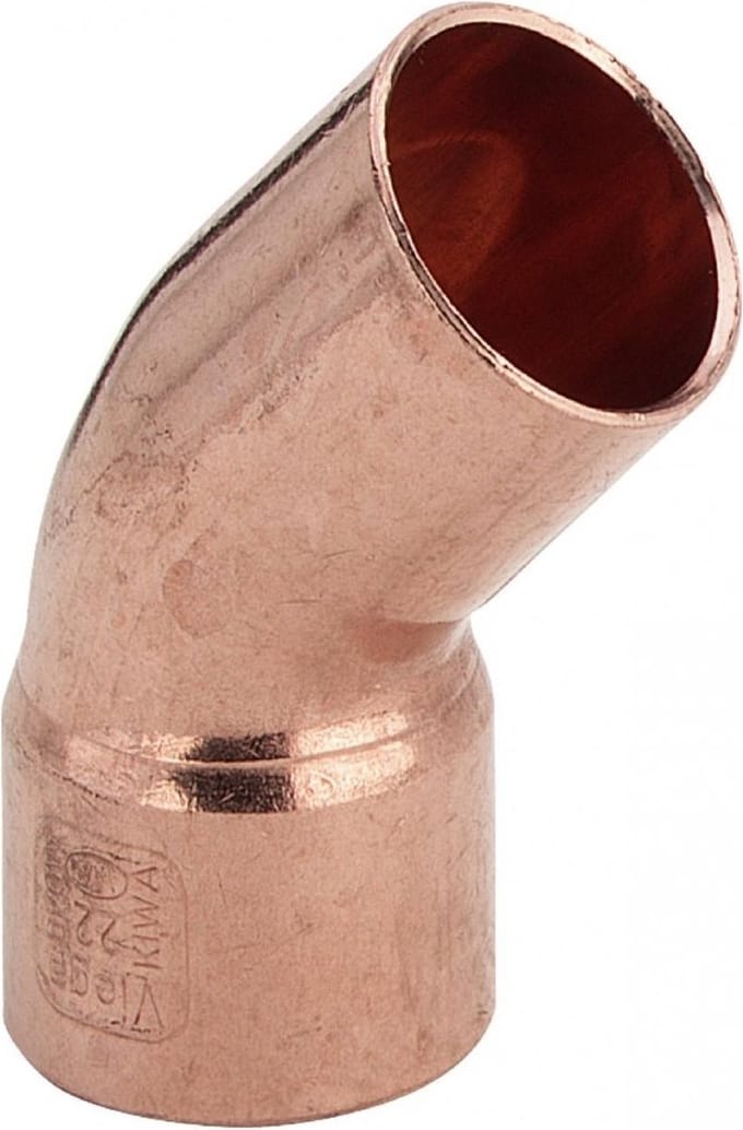 Viega bocht 45 graden, d 18mm koper Model 95040, 100773