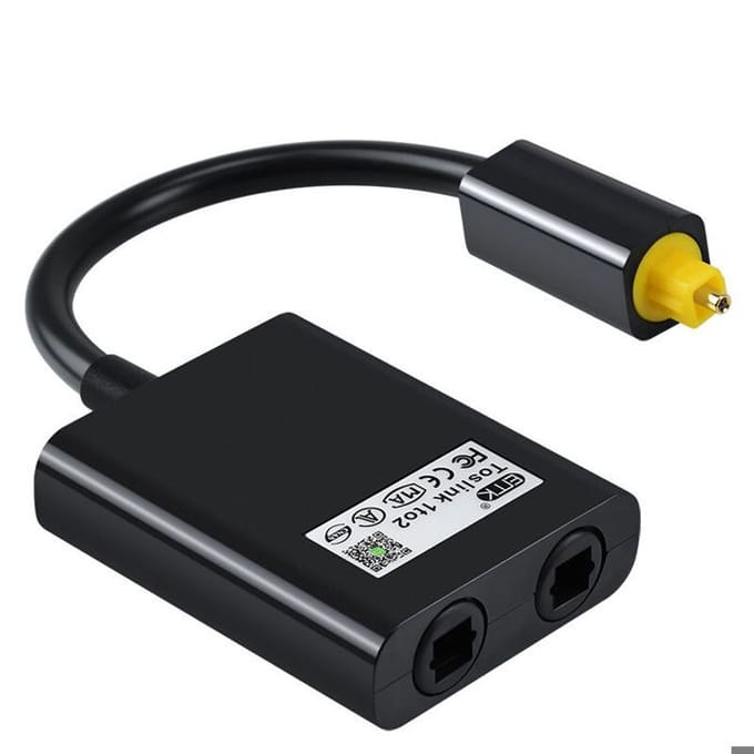 Audio-adapter 1 naar 2, digitale optische kabel splitter, glasvezel audio-adapter, vezel splitter adapter