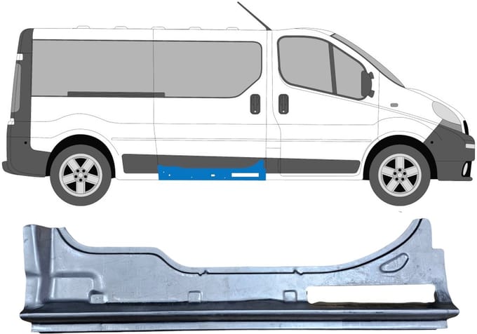 Schuifdeur reparatiepaneel binnen voor Opel Vivaro 2001-2014 / Rechts