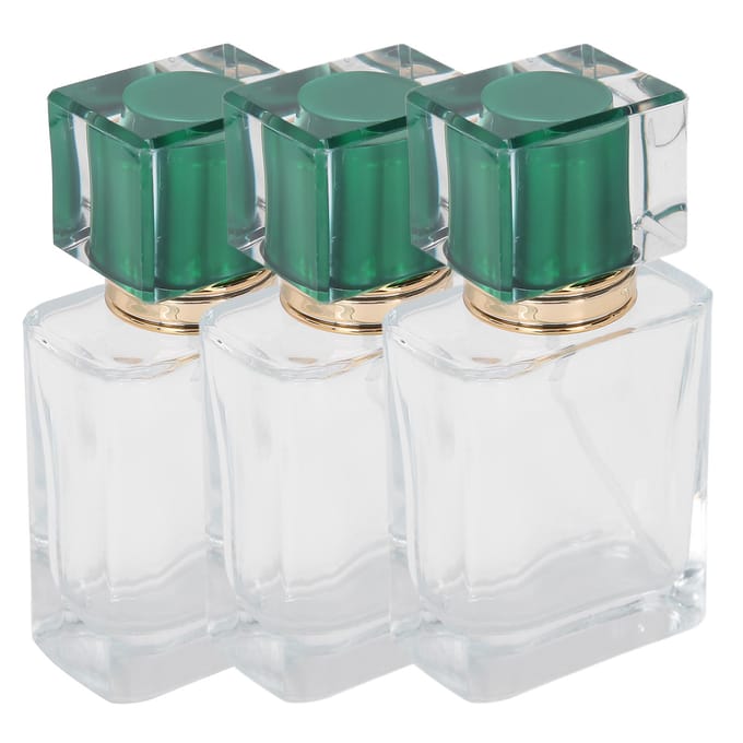 Flacon de Parfum en Verre 50ml Atomiseur de Parfum Rechargeable Distributeur Récipient Maquillage LiquideVert vert