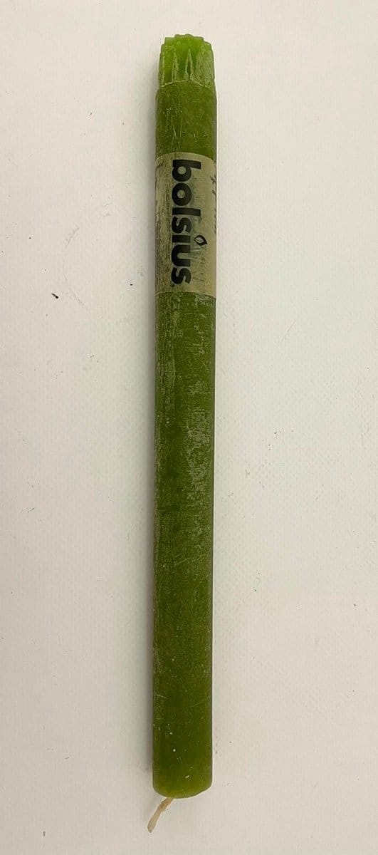 bolsius tafelkaars 270/23 rustiek olijfgroen
