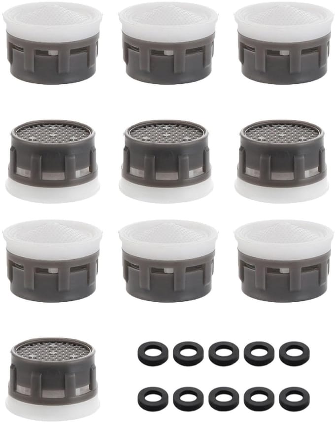 Kraanbeluchter set - waterbesparend - 10 stuks - zwart - kunststof