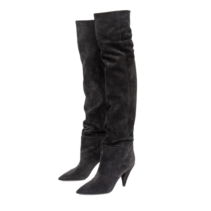 Saint Laurent Era 85 Over-the-Knee Suède Laarzen - '10s
