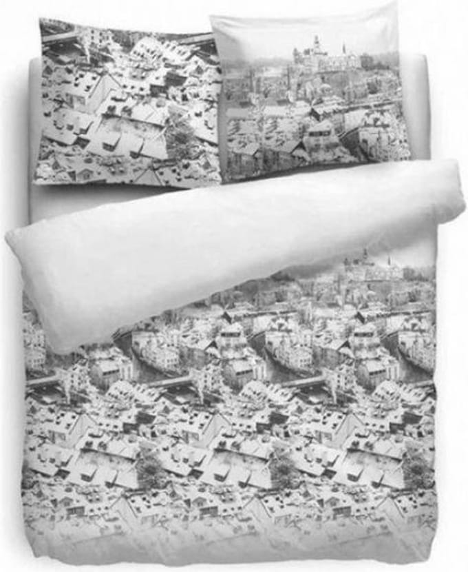 HnL refined dekbedovertrek Jackson White Flanel 155x220cm + 80x80cm