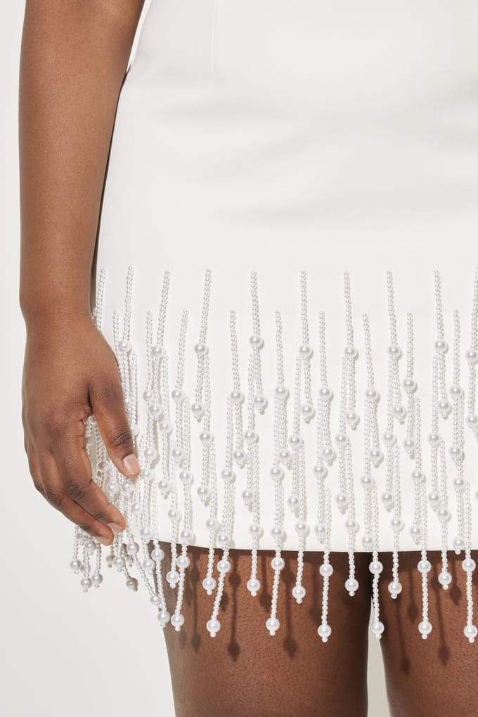 Odd Muse Sleeveless Pearl Drop Dress White Taglia: L | Abiti Mini Outlet | Donna | Bianco
