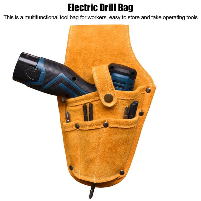 Elektrisch Gereedschap Taille Tas Draagbaar Multifunctioneel Geel Rundleder Opberg Toolkit orange