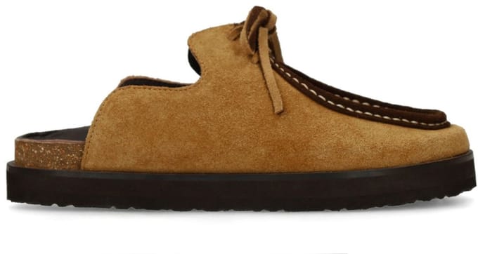 Sacha - Dames - Beige suède clogs met bruine upper - Maat 41