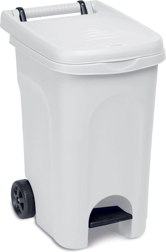 Container 'Urban' - 60 liter - Kliko - Pedaalemmer - Rolcontainer - Met wielen - Wit