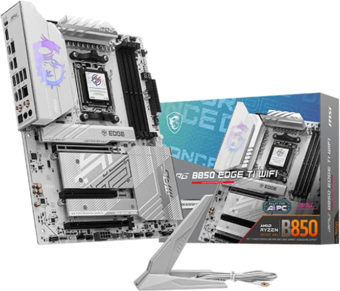 MSI MPG B850 EDGE TI WIFI - Moederbord ATX - Socket AM5 - AMD B850 - DDR5 - Realtek ALC1220 - Wi-Fi 7 - Realtek 5G LAN